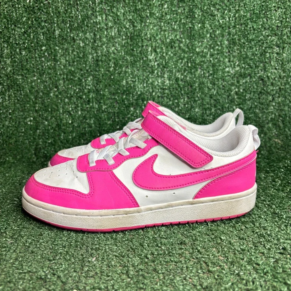 Nike Court Borough Low Recraft Athletic Sneaker White Laser Fuchsia Youth 2.5Y